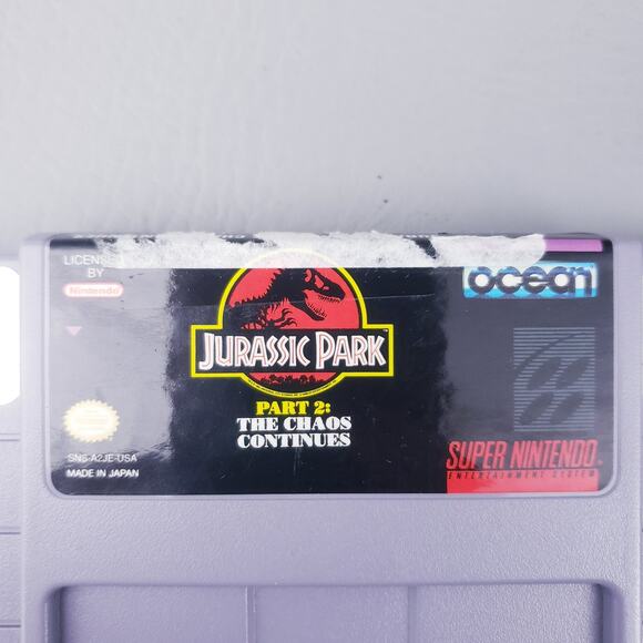 Jurassic Park Part 1 & Part 2: The Chaos Continues Super Nintendo SNES Game Dino - Picture 10 of 10
